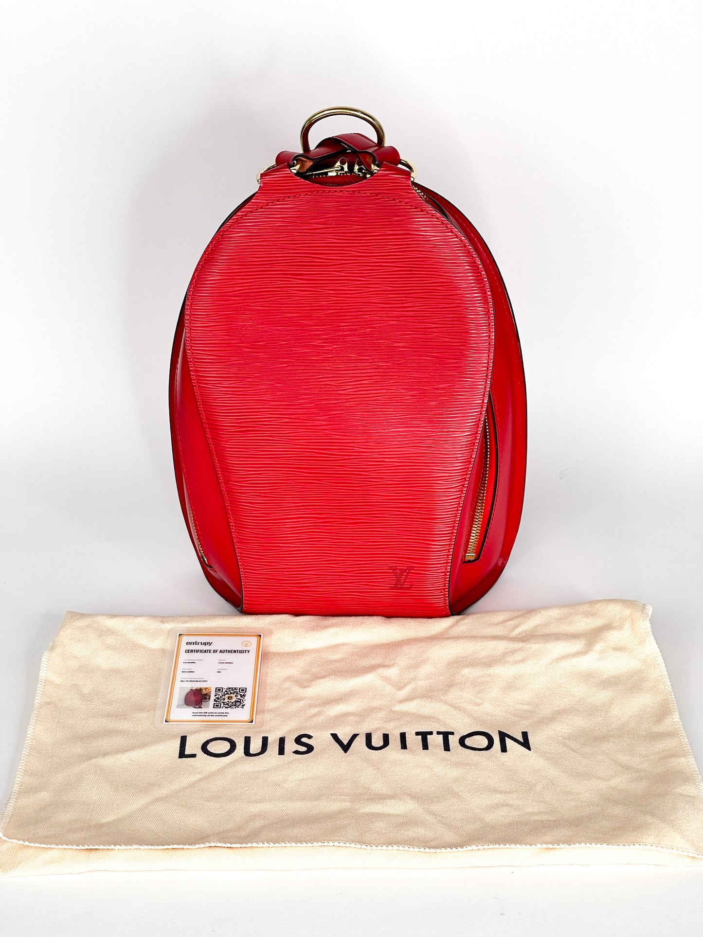 Louis Vuitton Epi Mabillon Backpack Red