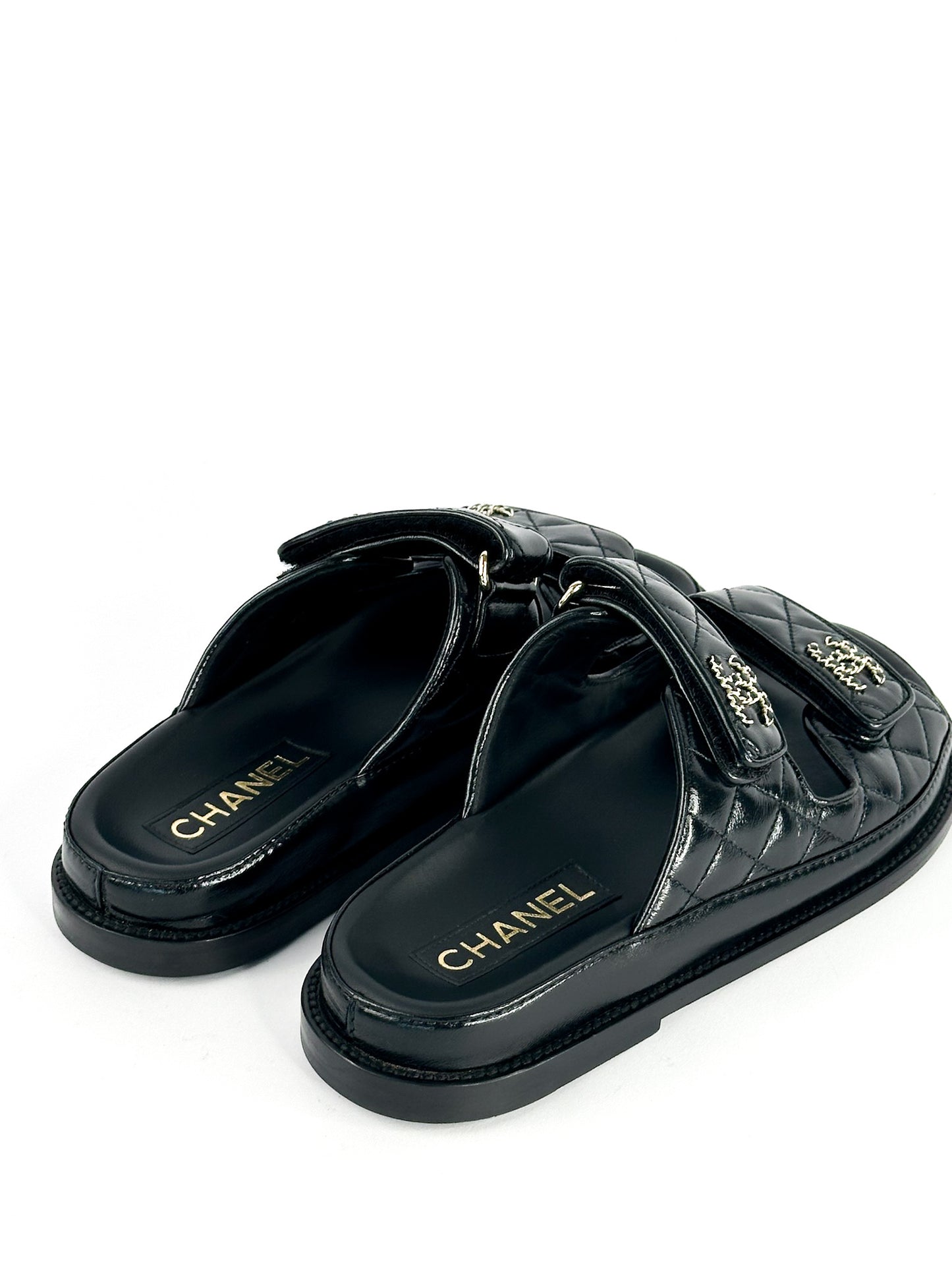 Chanel Lambskin Dad Sandals Size 37