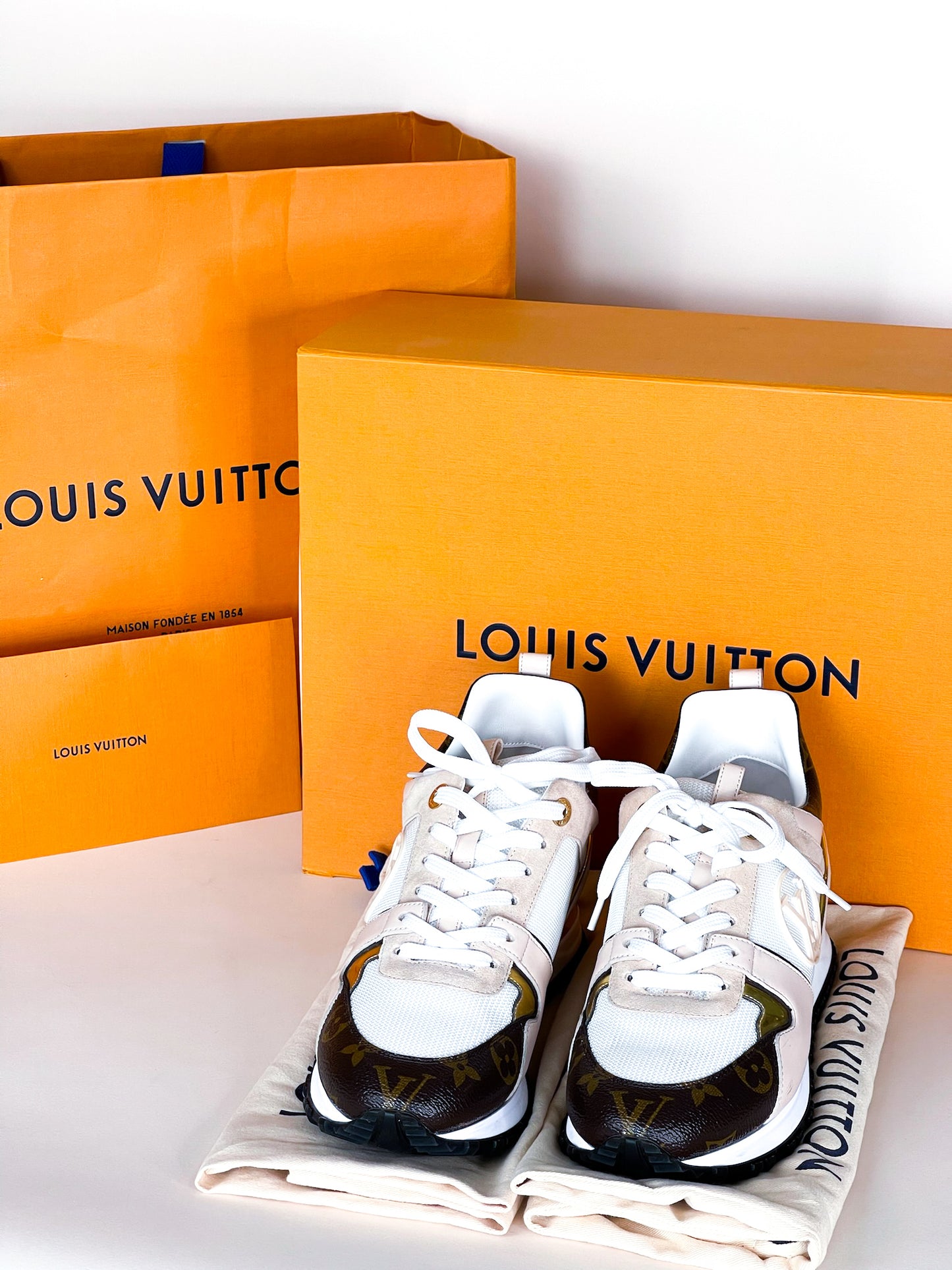 Louis Vuitton Run Away Monogram Sneakers Size 38