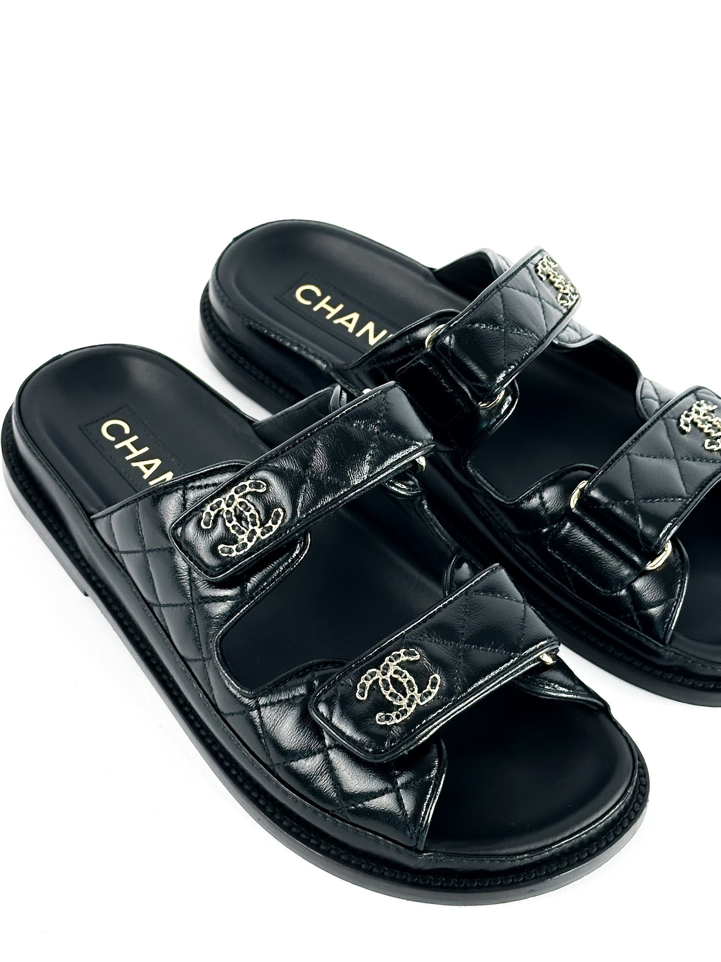 Chanel Lambskin Dad Sandals Size 37