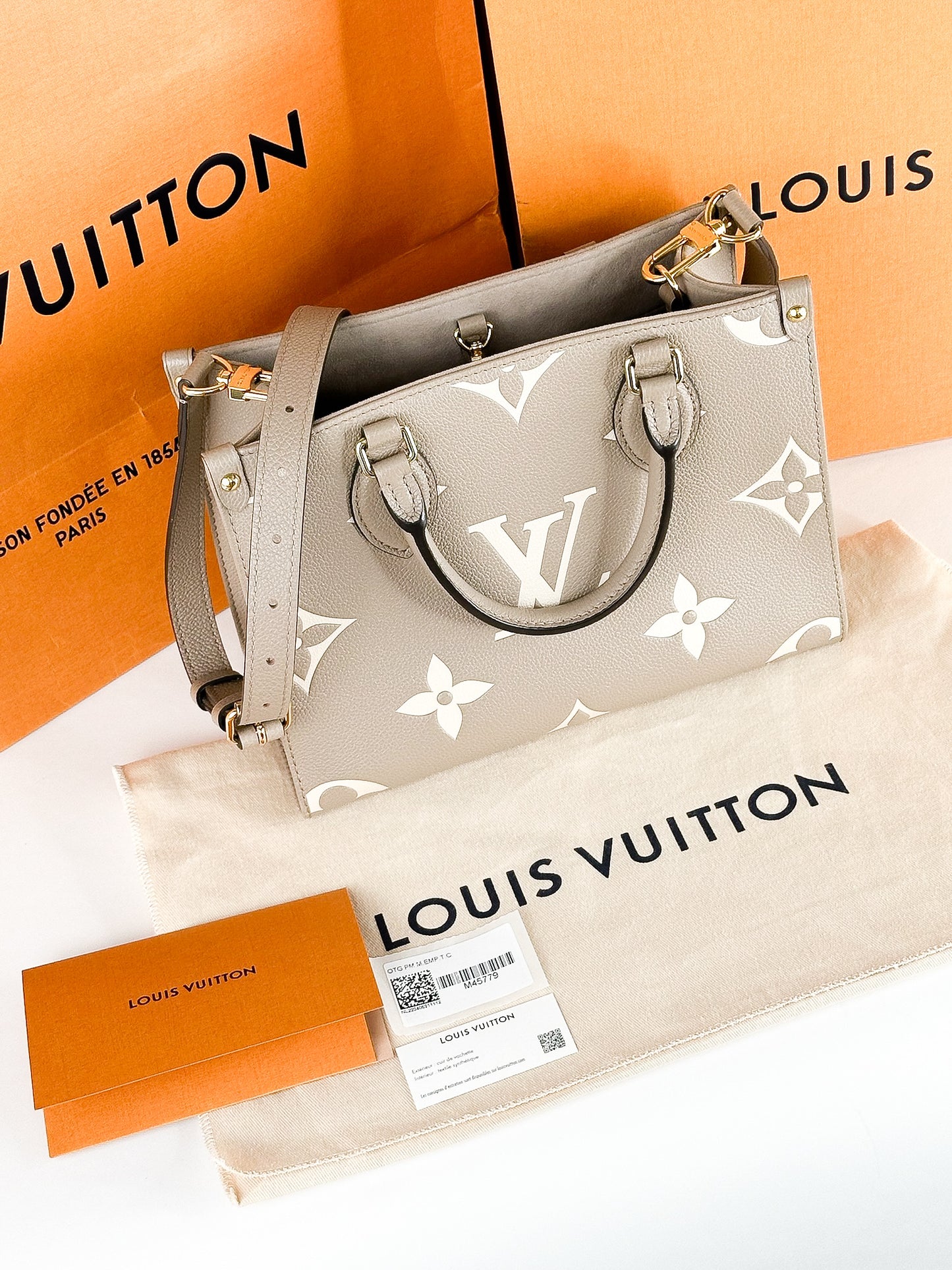 Louis Vuitton ONTHEGO PM (Tourterelle / Crème)
