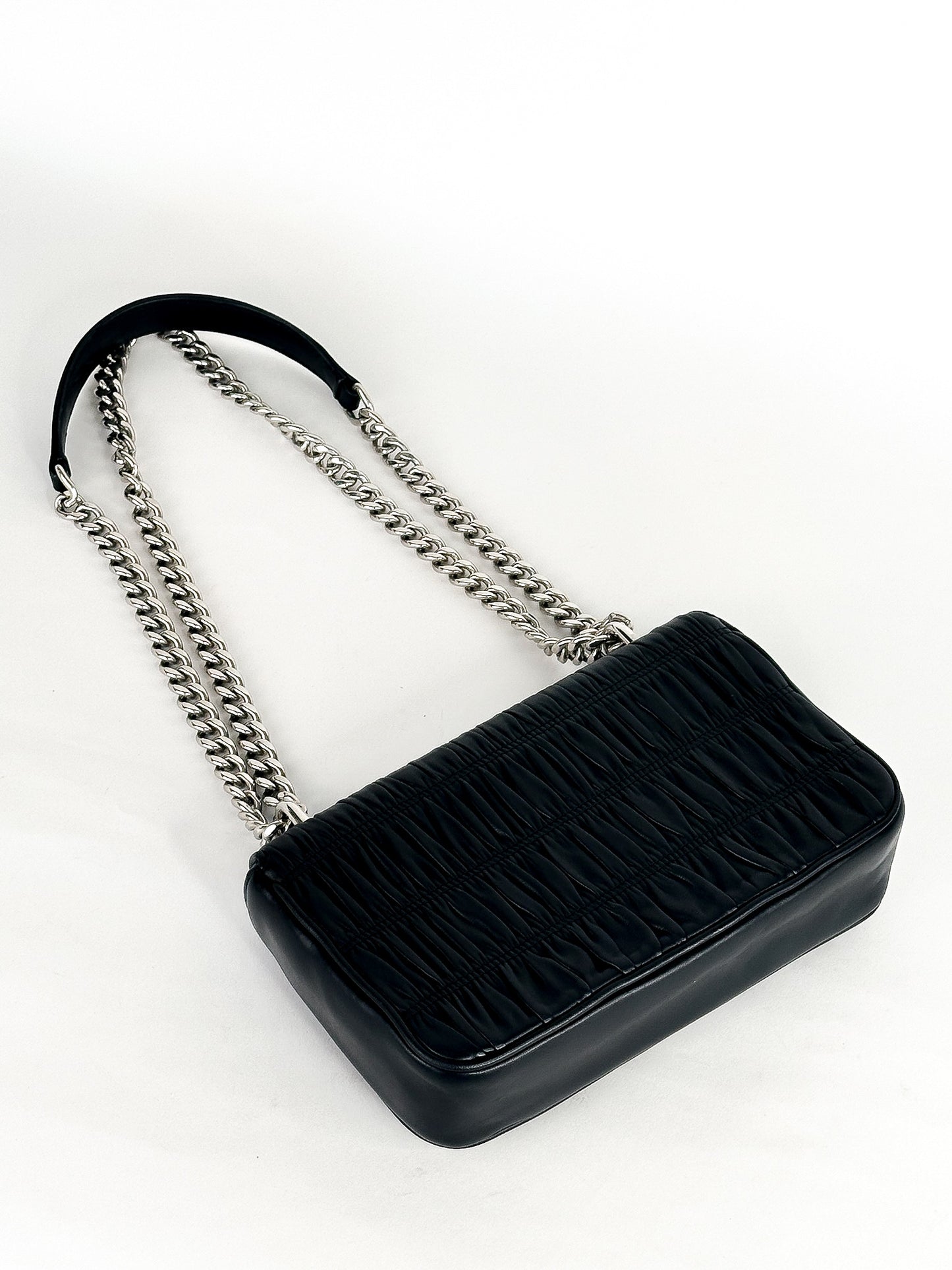 Prada Nappa Gaufre Chain Flap Black