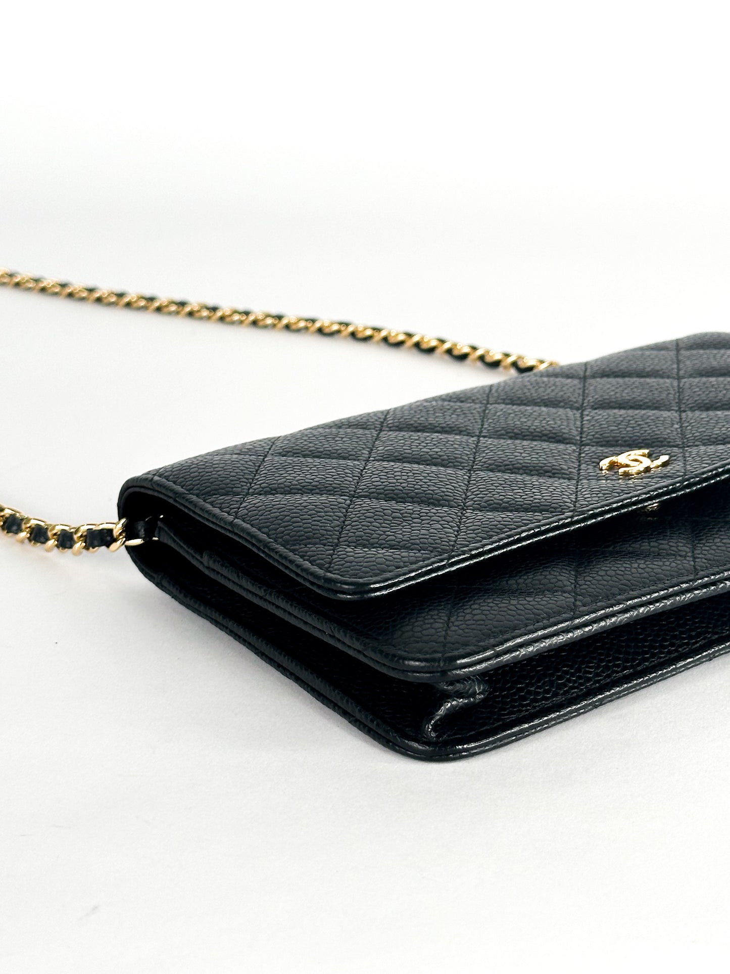 Chanel Classic Wallet On Chain Black Caviar Gold Hardware