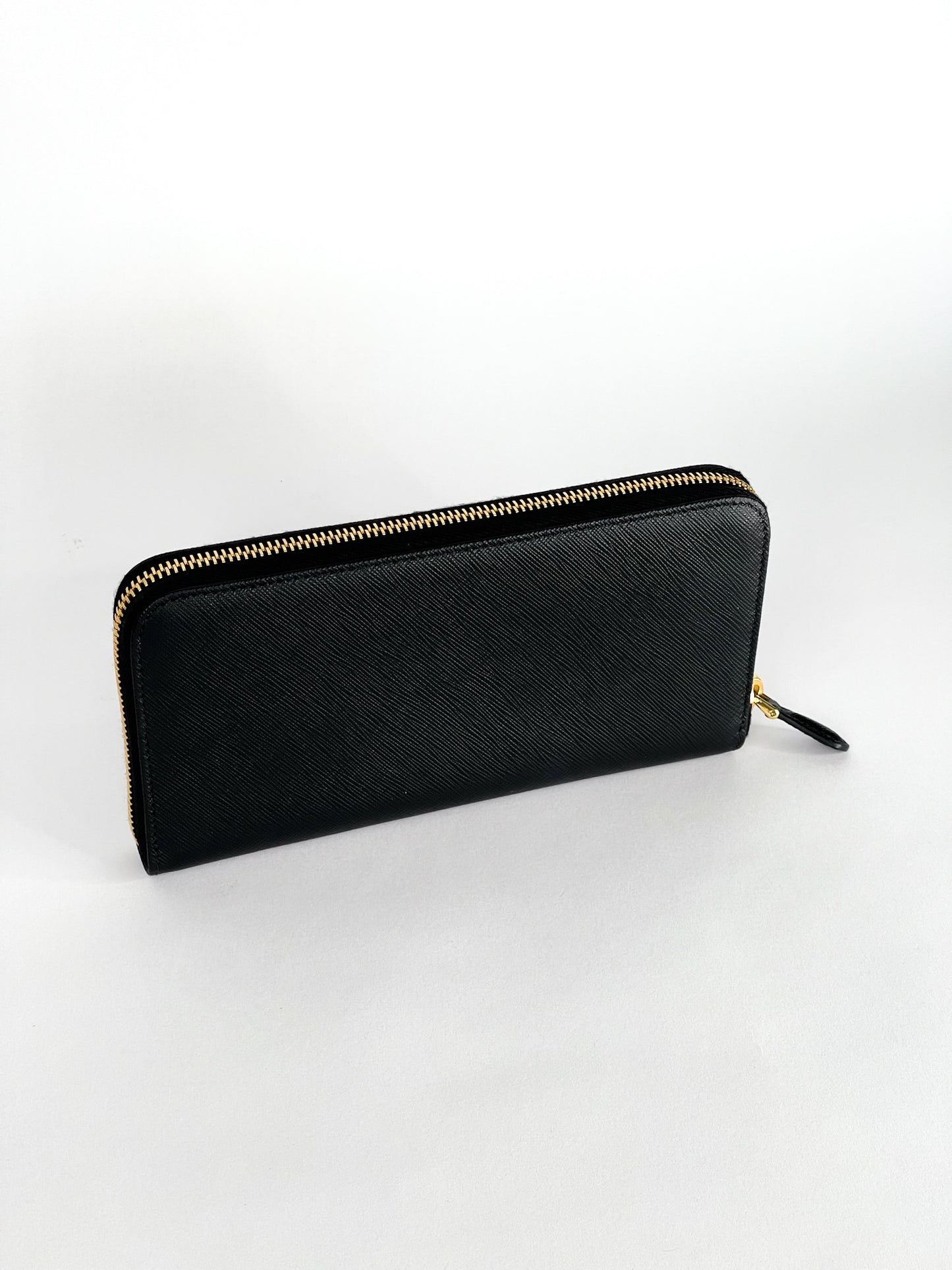 Prada Black Saffiano Leather Long Wallet