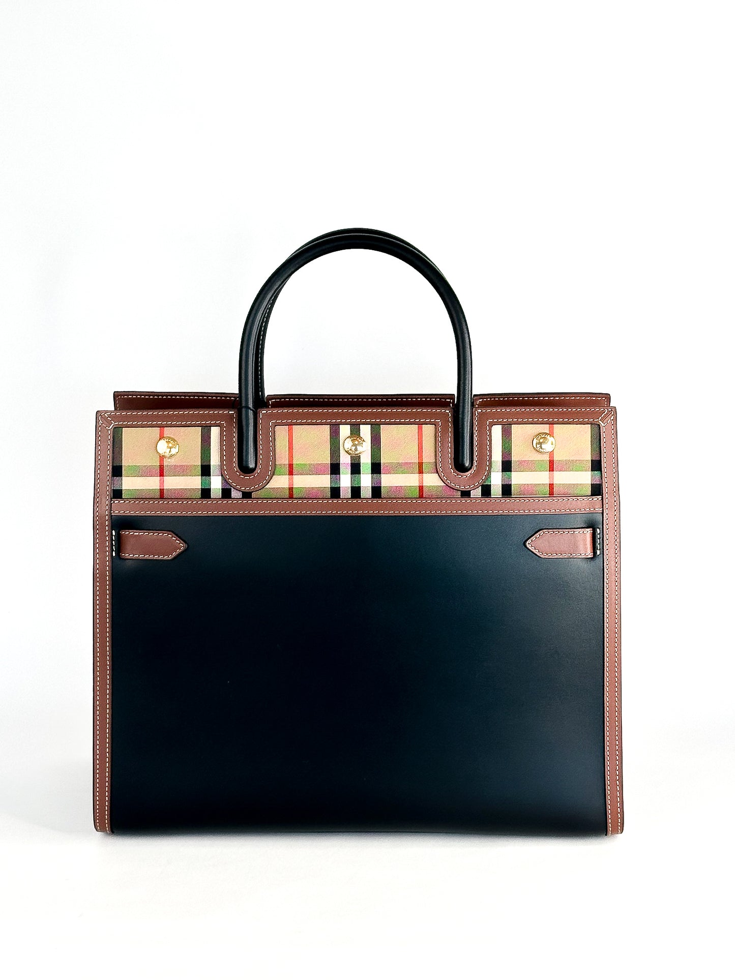 Burberry Vintage Check Title Tote Bag