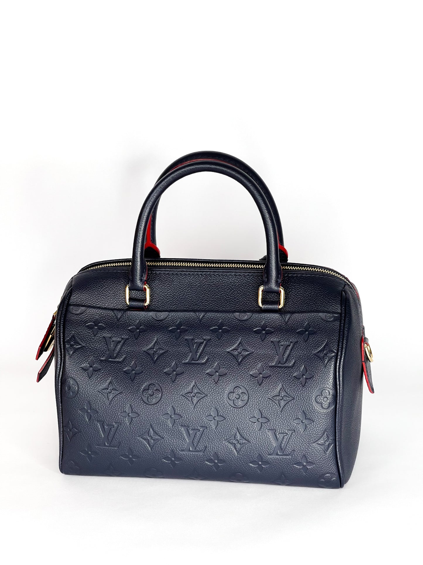 Louis Vuitton Speedy Bandouliere 25 Empreinte Leather Navy Blue