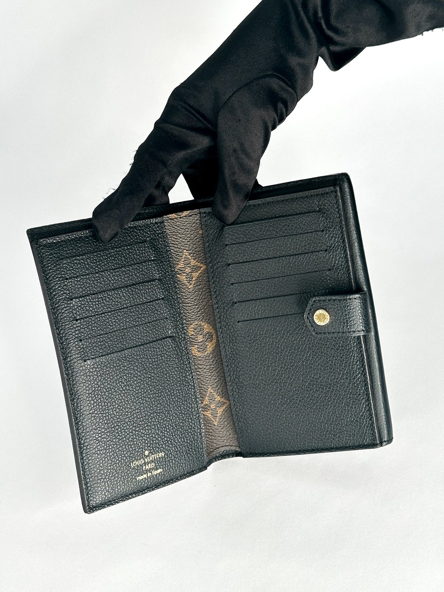 Louis Vuitton Portefeuille Pallas Compact Taurillon Monogram Canvas Wallet