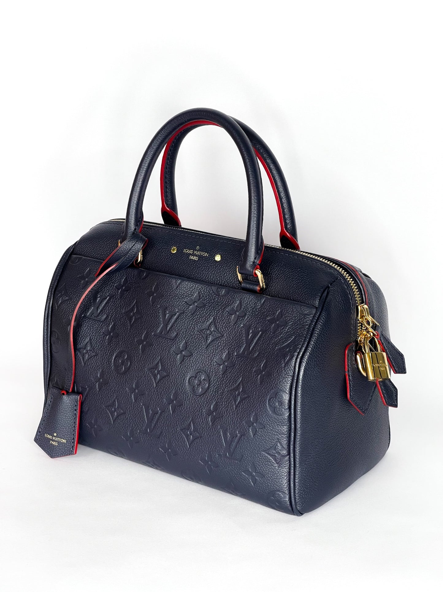 Louis Vuitton Speedy Bandouliere 25 Empreinte Leather Navy Blue