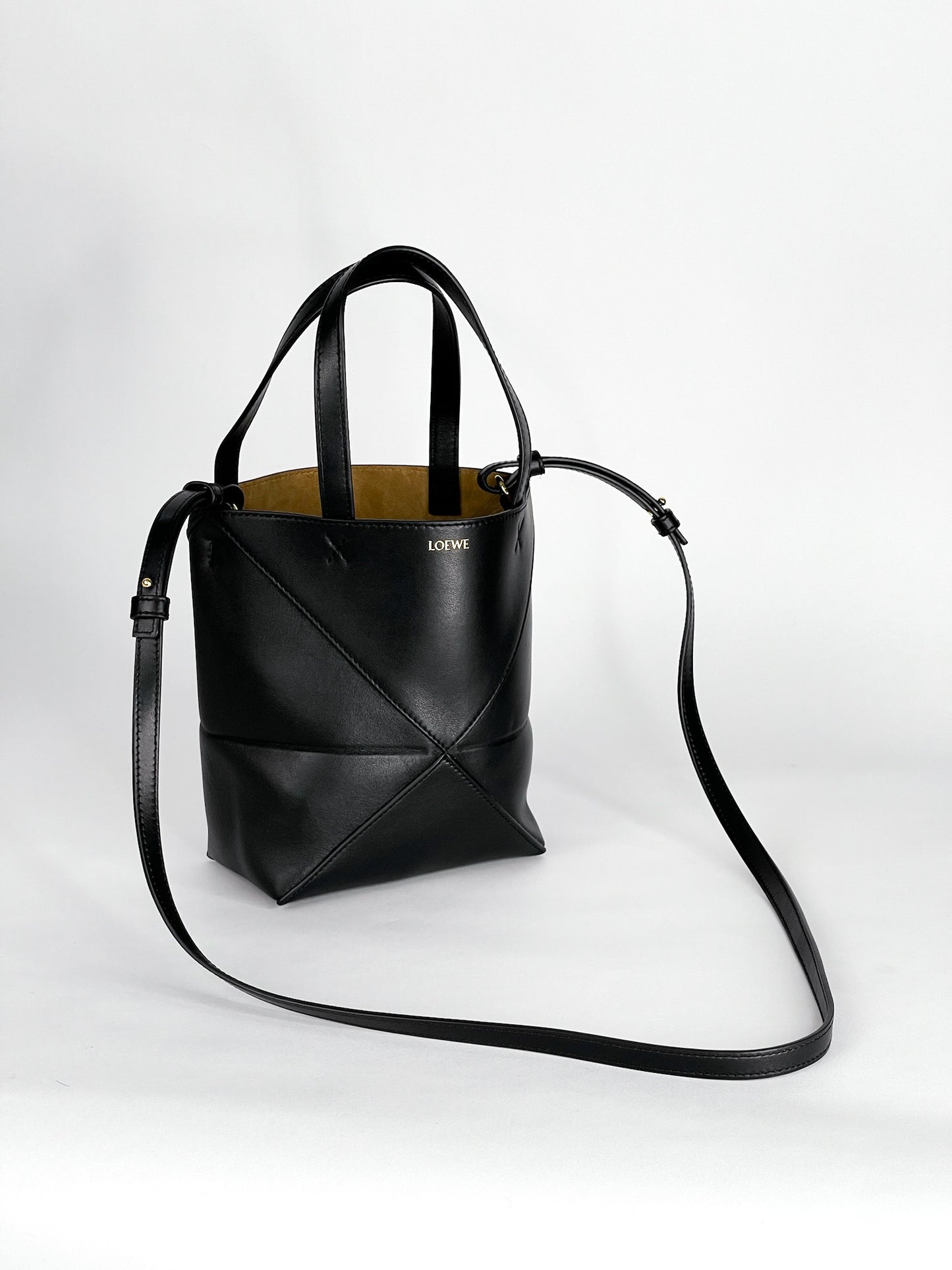 Loewe Black Mini Puzzle Fold Tote Bag