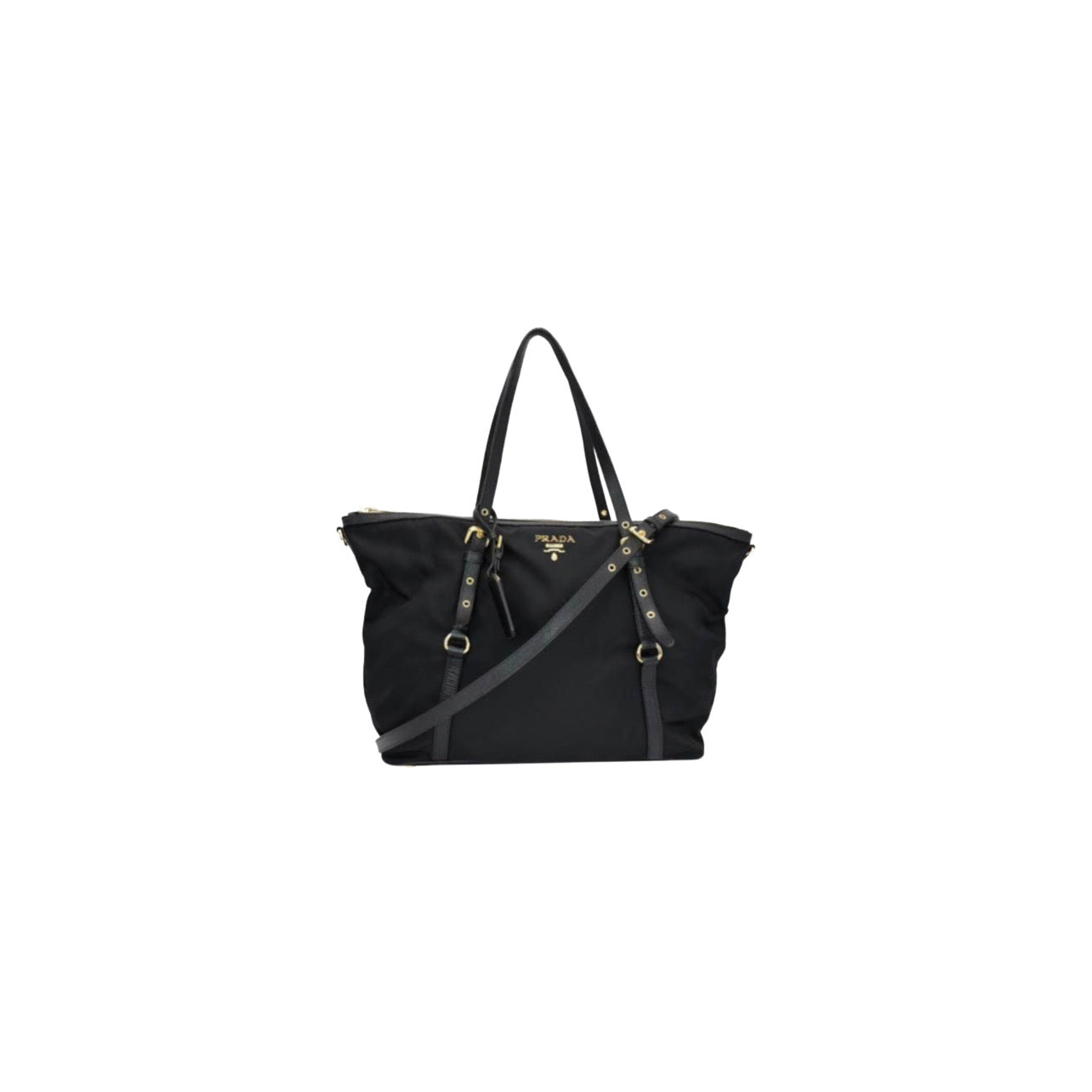 Prada Tessuto Saffiano Nylon and Leather Shopping Tote Bag