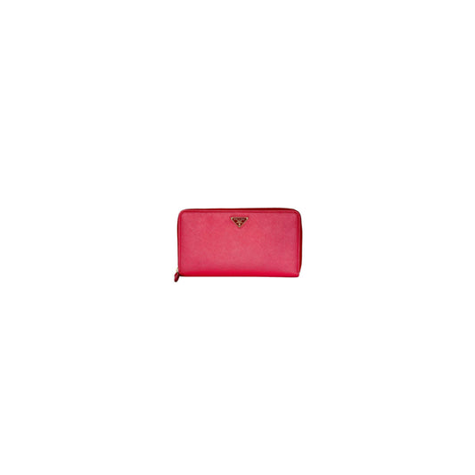 Prada Saffiano Long Zip Around Wallet Pink