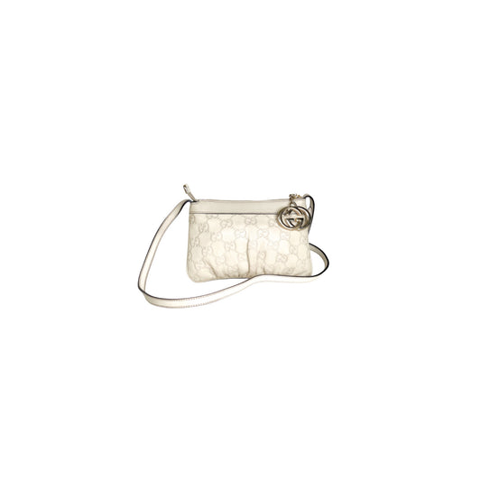 Gucci GG Canvas Shoulder Bag White