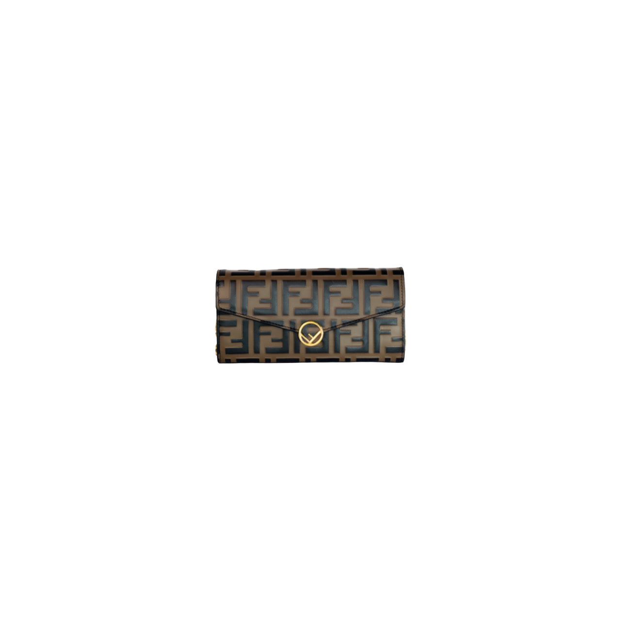 Fendi Zucca Embossed Continental Wallet on Chain