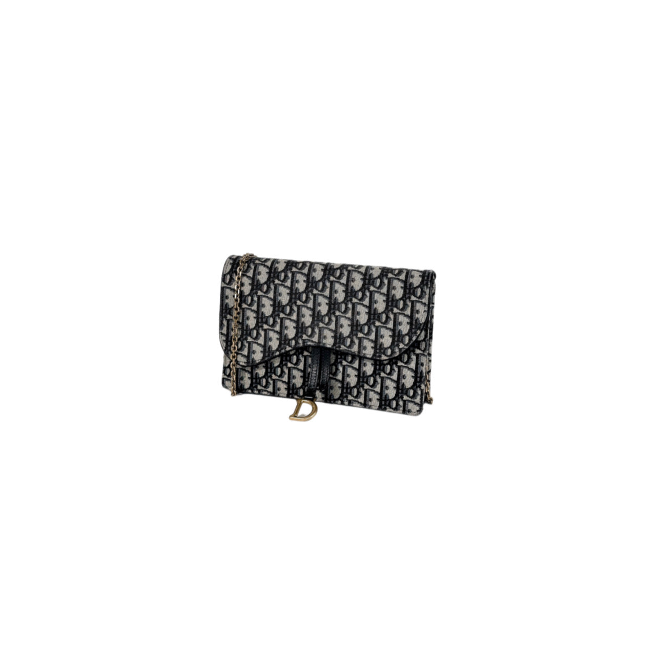 Christian Dior Saddle Chain Clutch Oblique Canvas