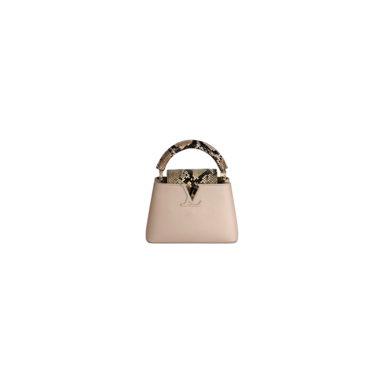 Louis Vuitton Galet Taurillon Leather and Python Capucines Mini Bag