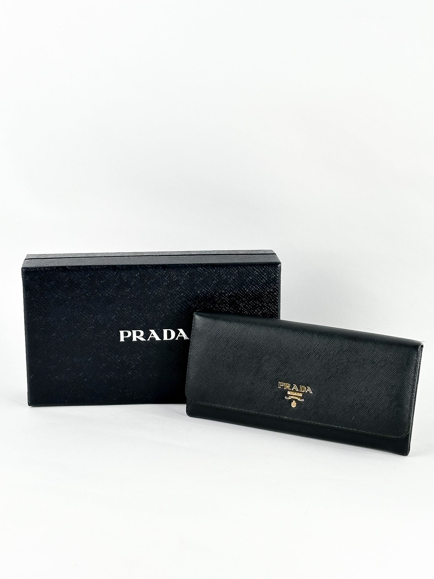 Prada Saffiano Continental Flap Long Wallet