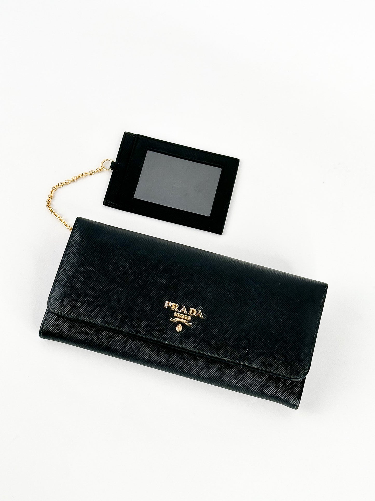 Prada Saffiano Continental Flap Long Wallet