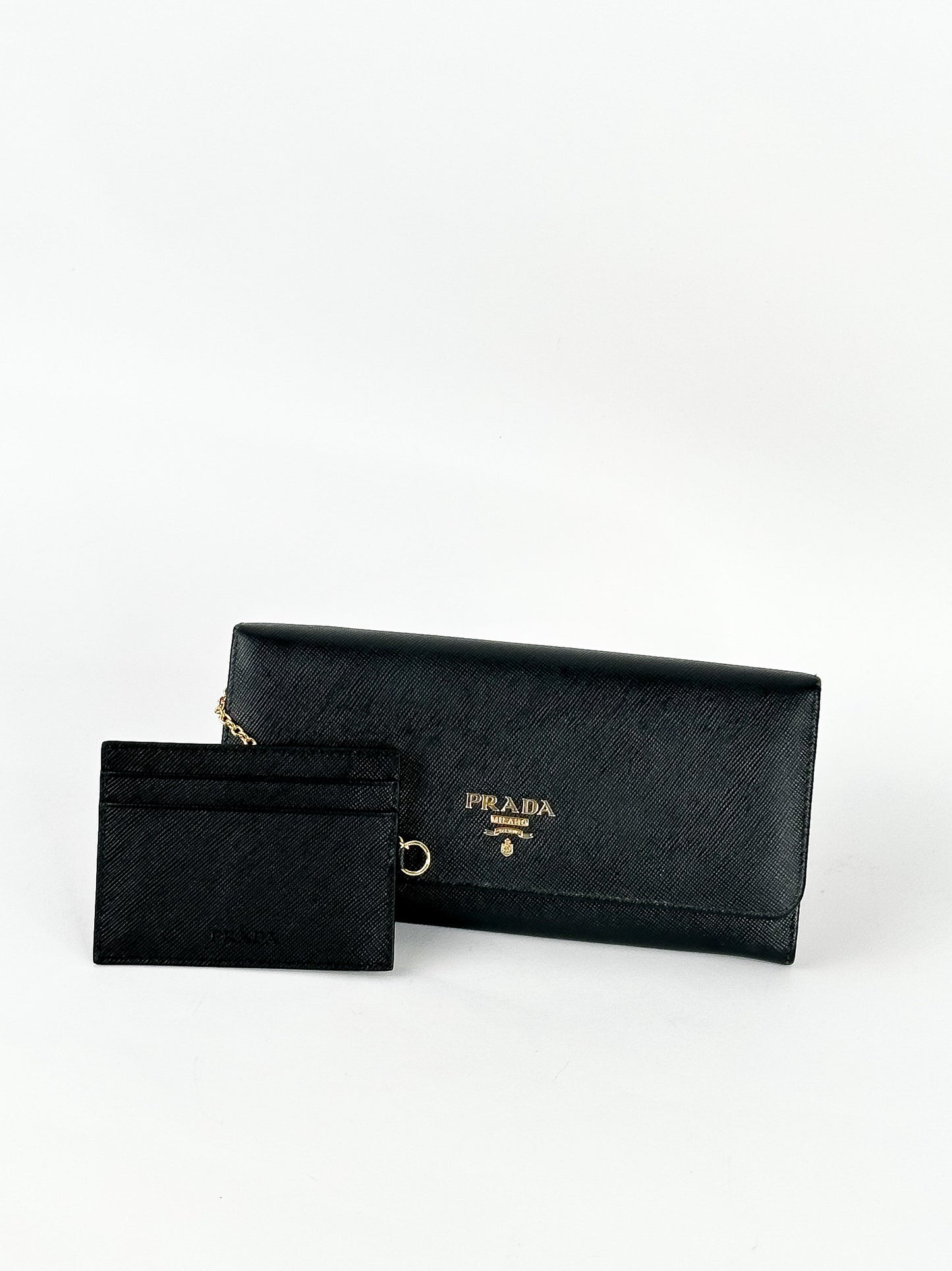 Prada Saffiano Continental Flap Long Wallet