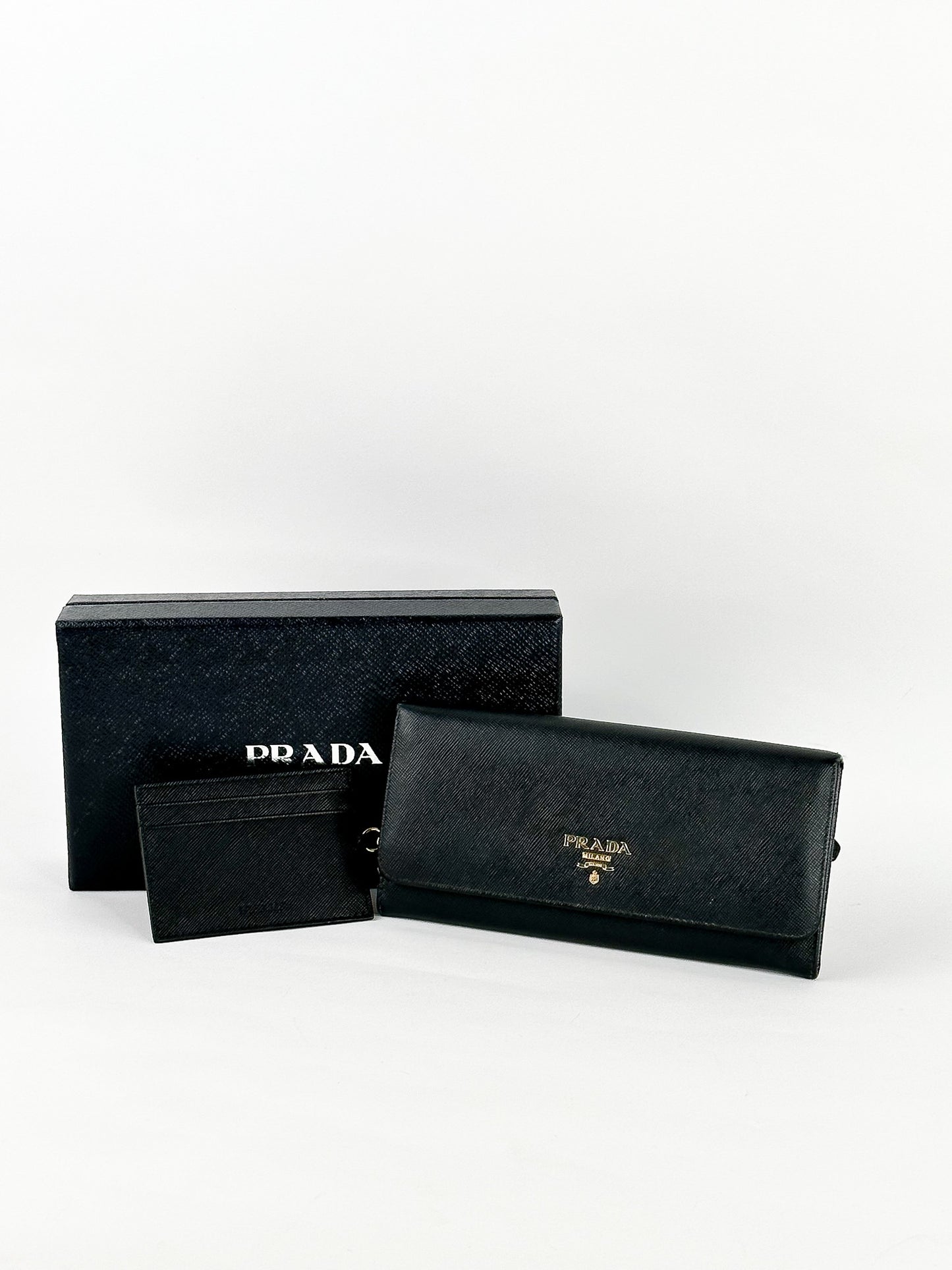 Prada Saffiano Continental Flap Long Wallet