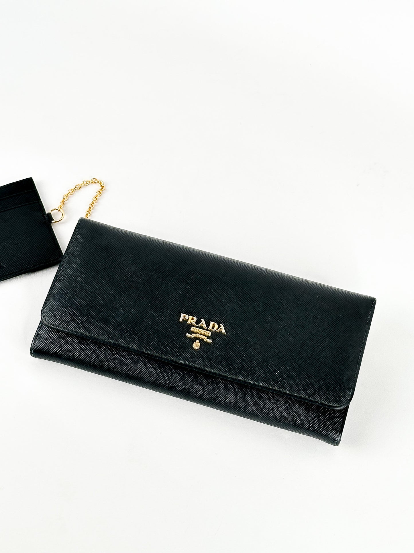 Prada Saffiano Continental Flap Long Wallet