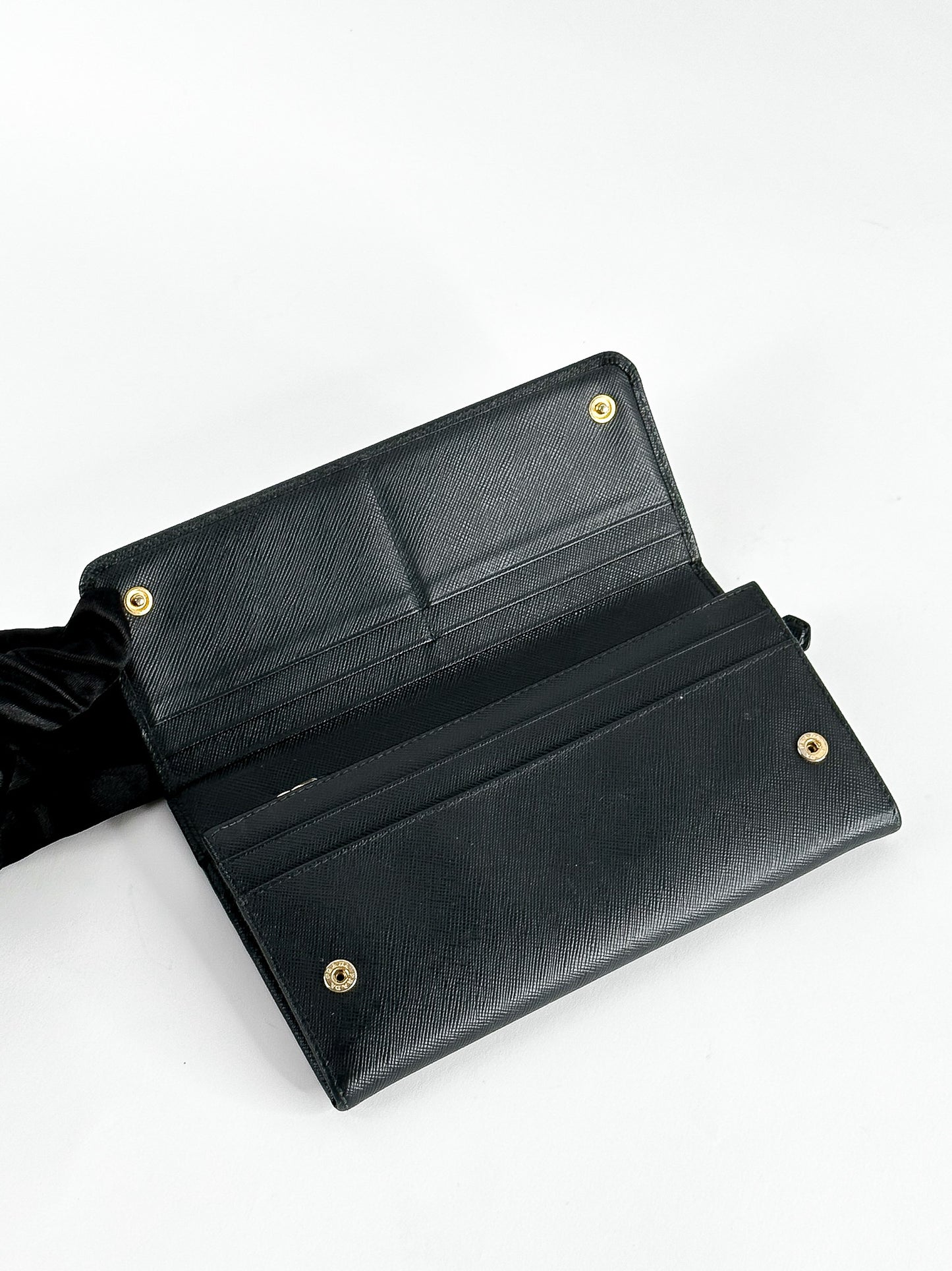 Prada Saffiano Continental Flap Long Wallet