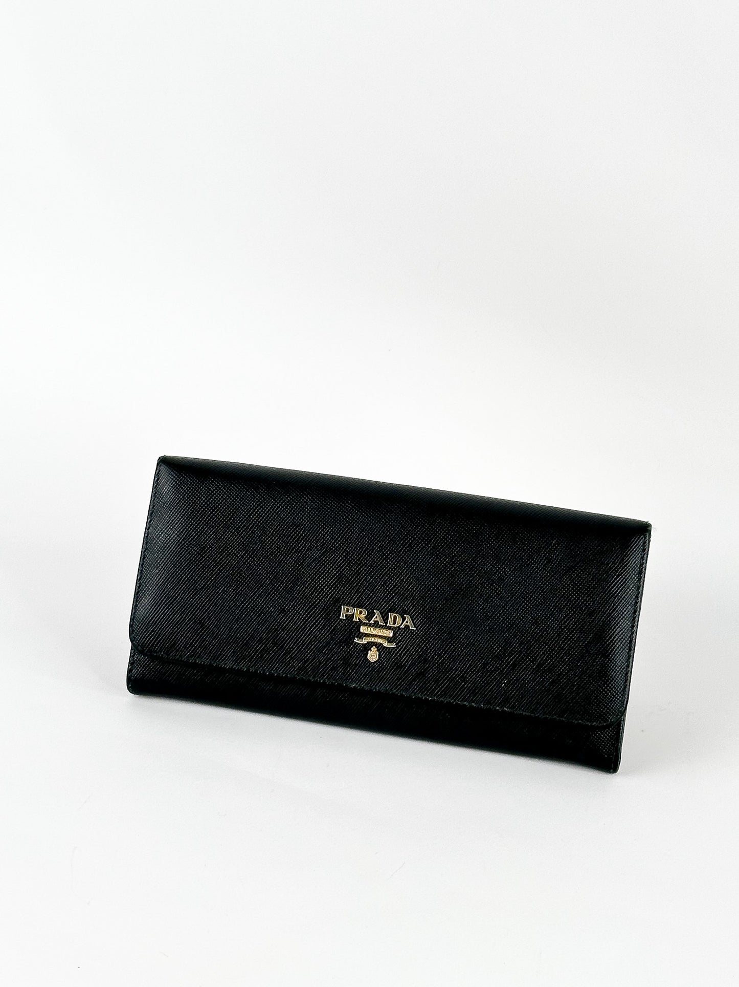 Prada Saffiano Continental Flap Long Wallet