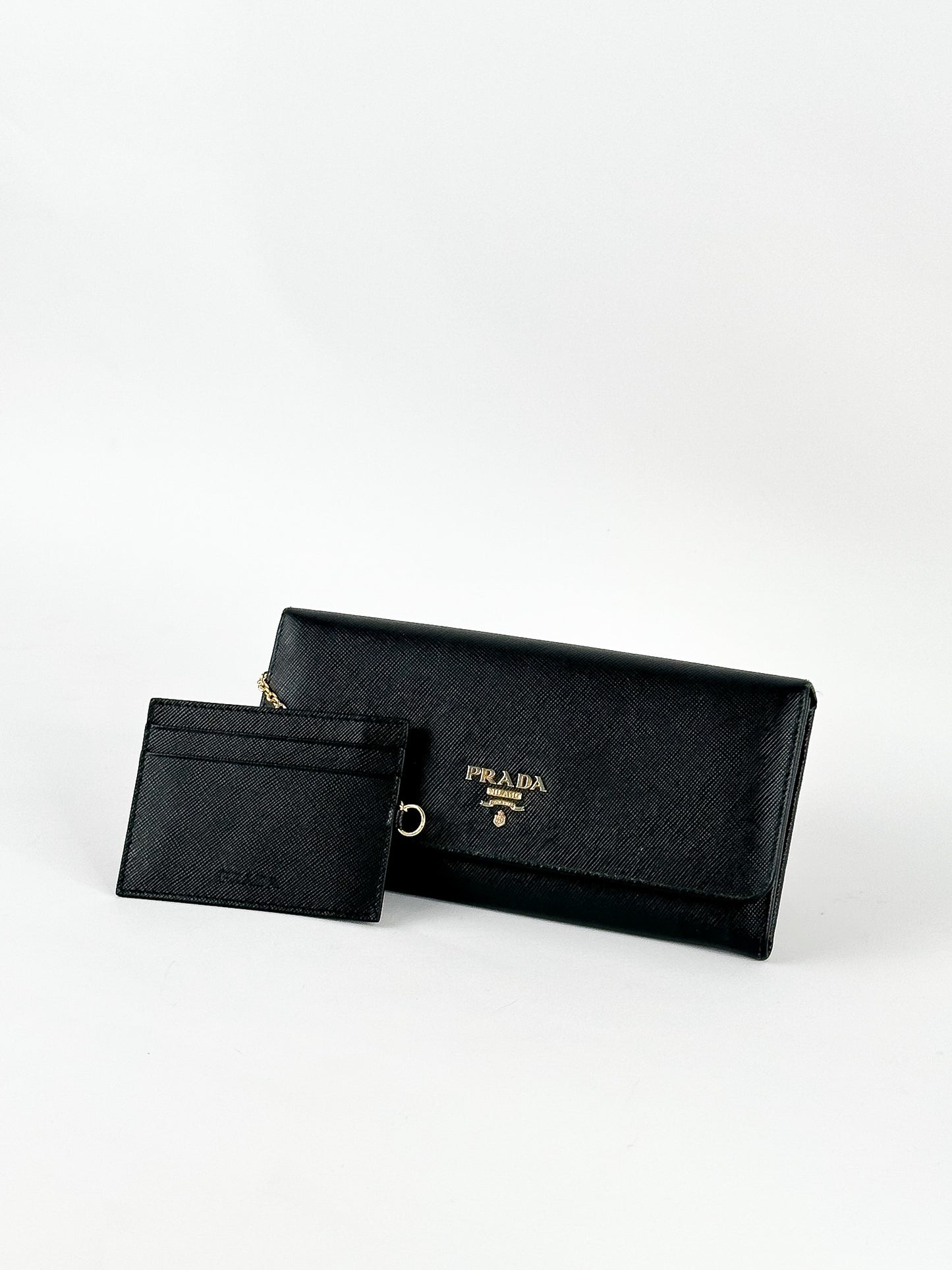 Prada Saffiano Continental Flap Long Wallet