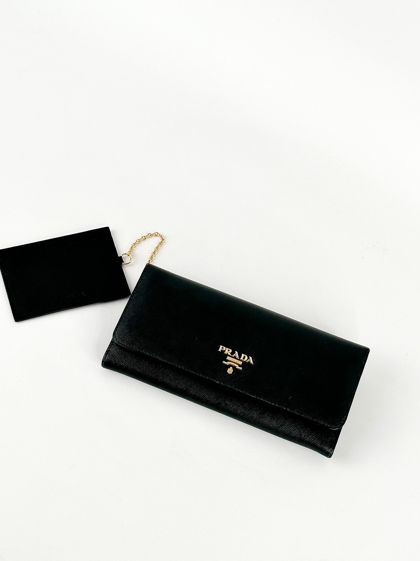 Prada Saffiano Continental Flap Long Wallet