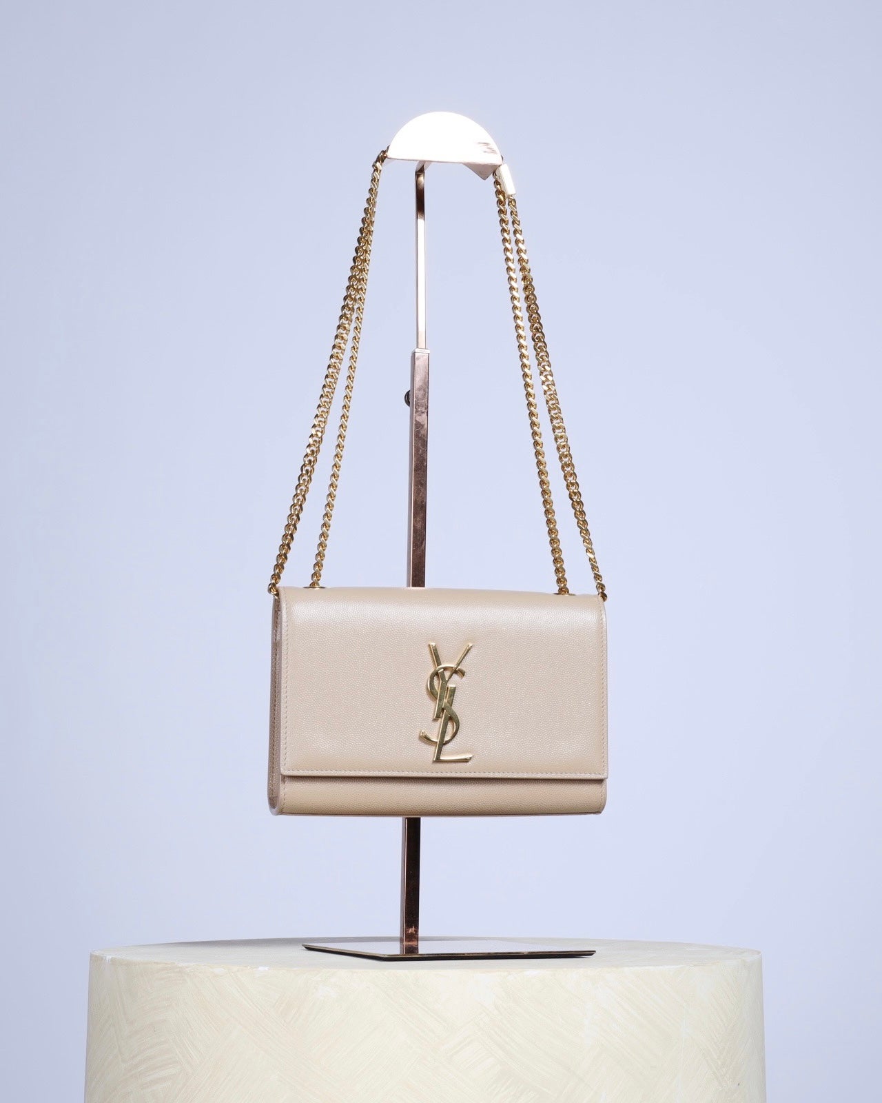 YSL Kate Small Chain Bag in Grain De Poudre Embossed Leather