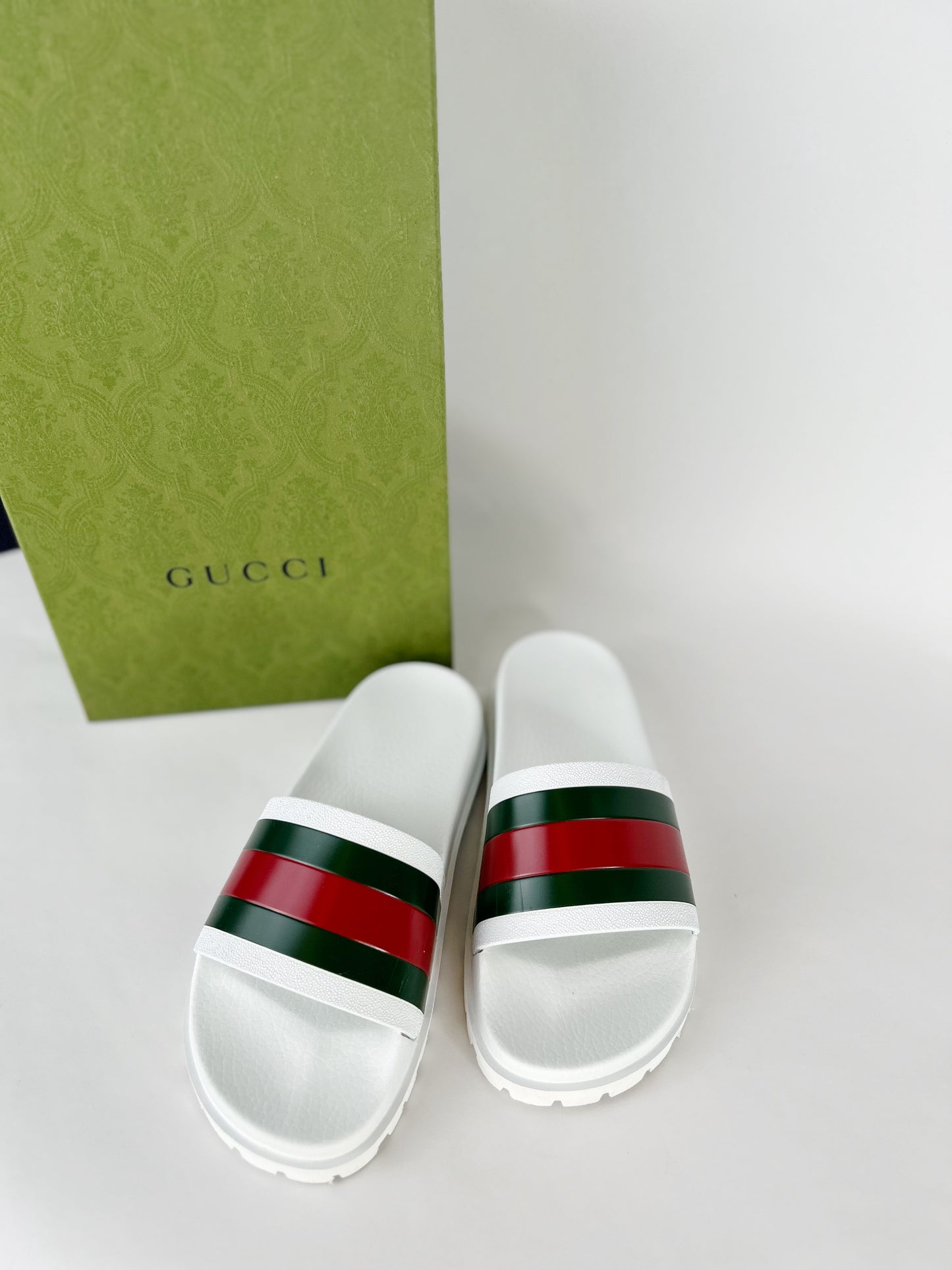 Gucci Web Stripped Slides