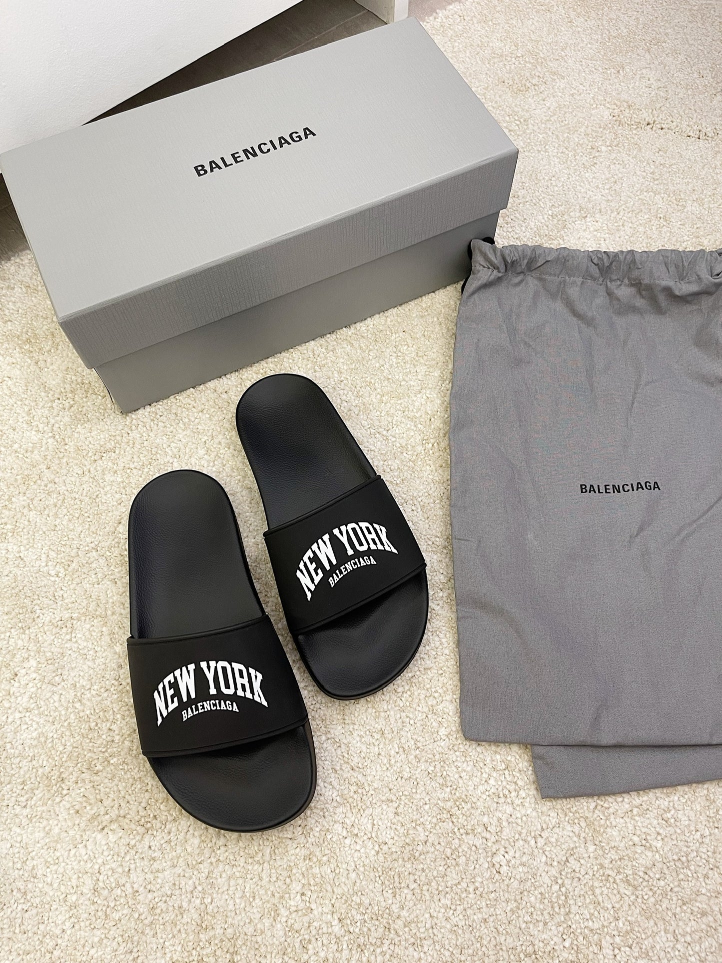 Balenciaga New York Black Slides