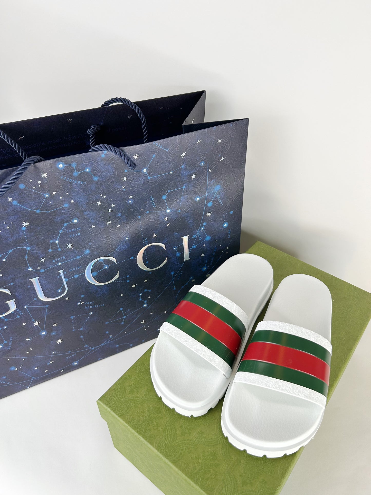 Gucci Web Stripped Slides