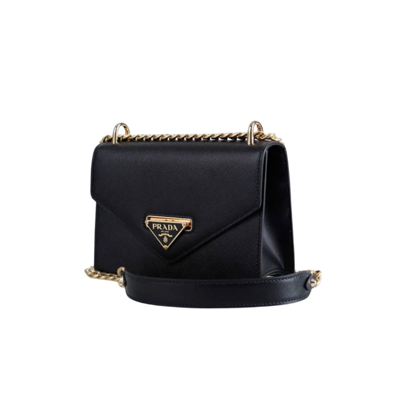 Prada Black Saffiano Crossbody Chain Bag