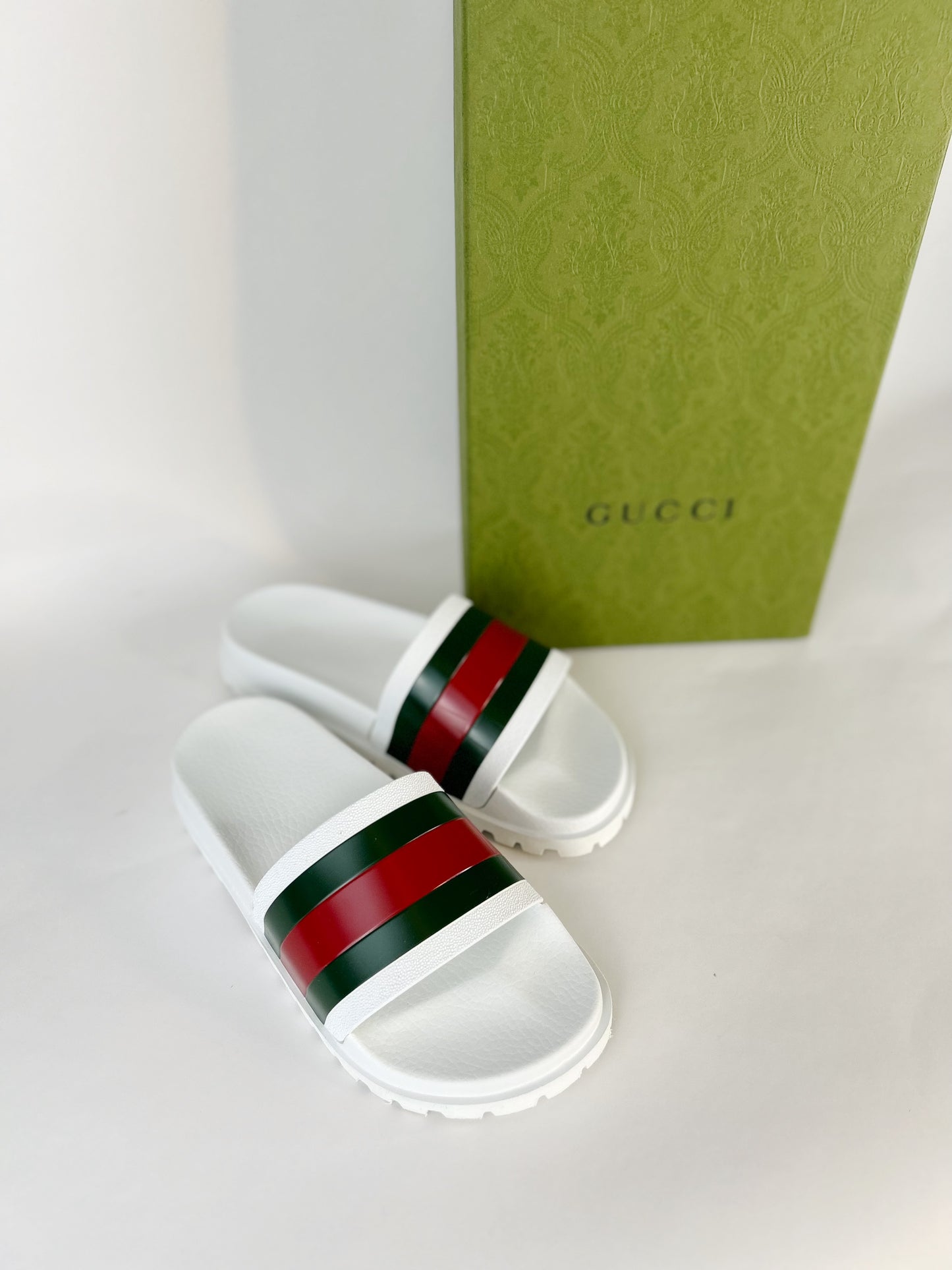 Gucci Web Stripped Slides